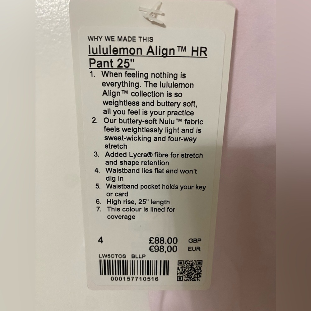 NWT lululemon BLISSFUL PINK align 25” leggings size US 4 - Picture 11 of 15